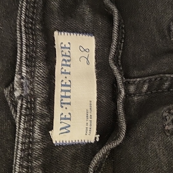 Free People Black Level Up Slit Bootcut  Raw Hem Jeans Size 28 - Picture 15 of 16